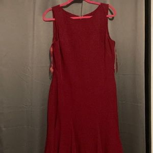 Lauren red dress, flared hemline